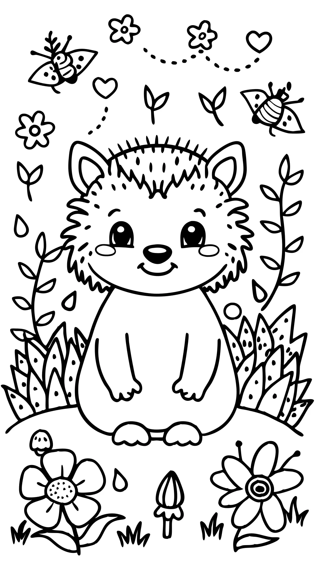 coloring page hedgehog